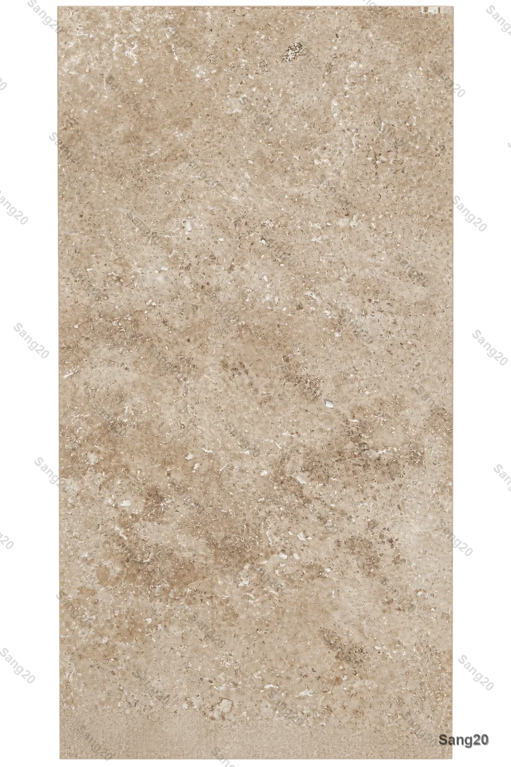 انگلیسی	Polished Kashan Feghdan beige travertine slab, premium natural building stone for luxury facades - Sang20