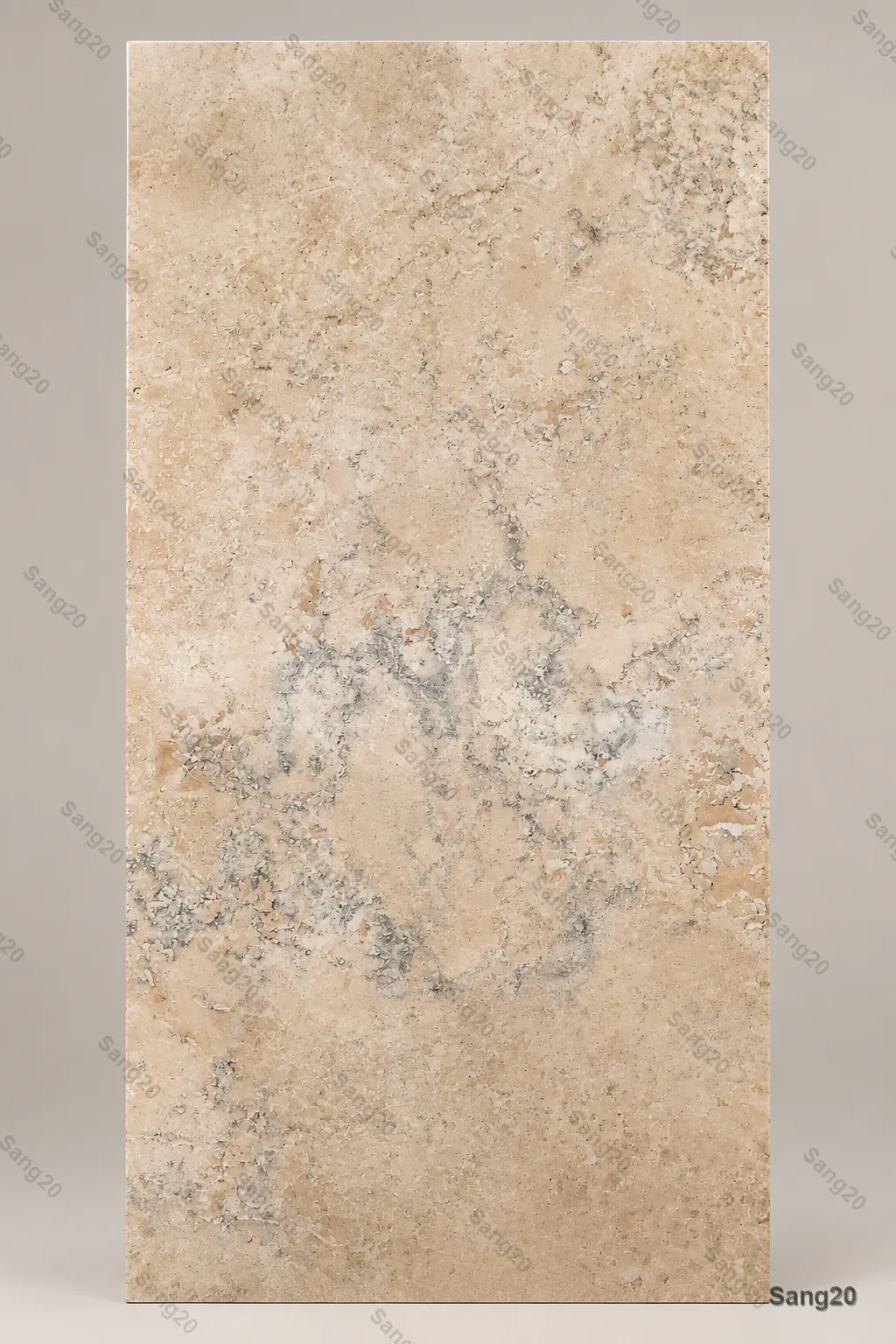 texture of Kashan Feghdan travertine, honey-beige natural stone surface detail - Sang20